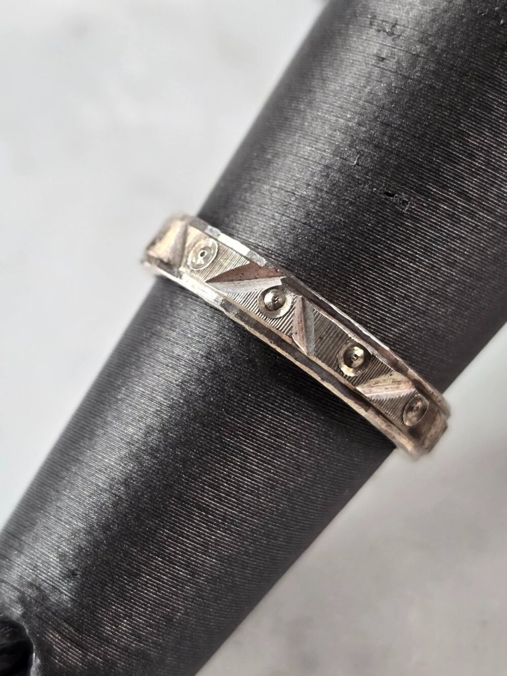 Womens Girls Vintage Estate Sterling Silver Modernist Ring 2.0g E4158